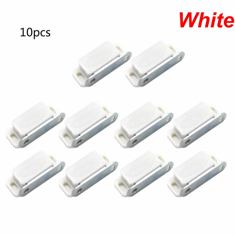 10 Uds Mini armario de plástico Cierre magnético pestillo puerta obturador muebles para el hogar 57BB: White