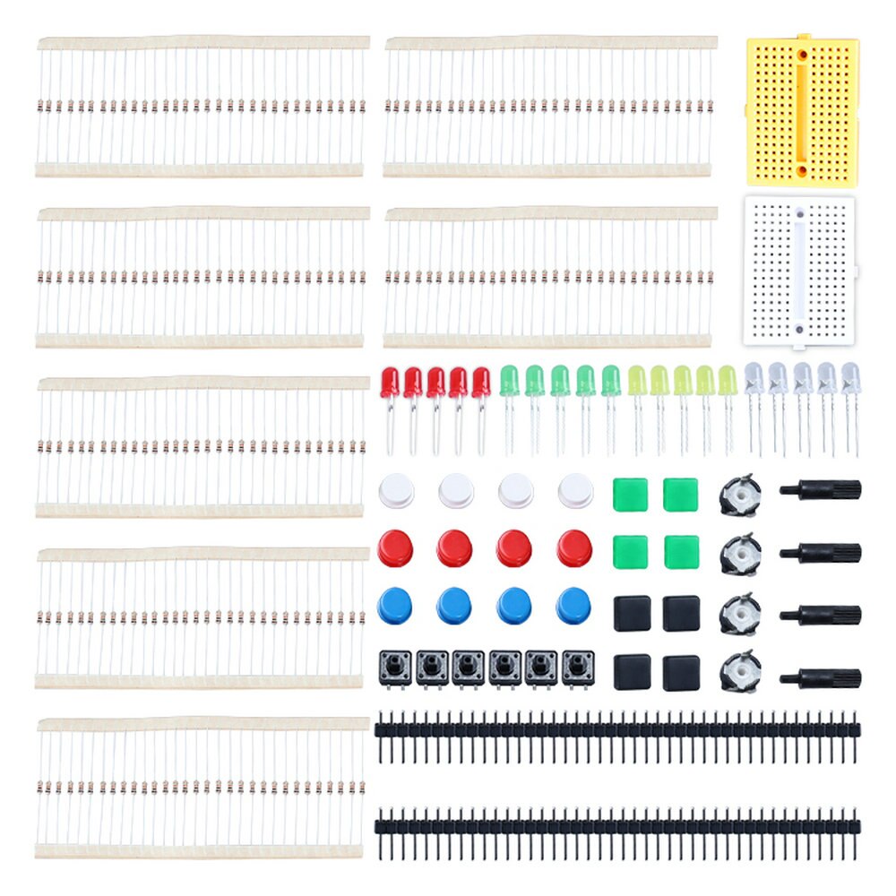 Electronics Components Basic Starter Kit for Arduino UNO MEGA2560 with LED Buzzer Capacitor Resistor