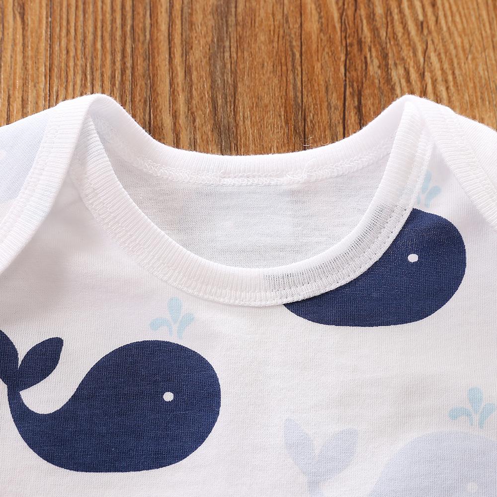 PatPat Neue Sommer und Frühling Baby Wal Allover Kurze-hülsenspielanzug Ein Stück Strampler & Bodys Baby Kleidung