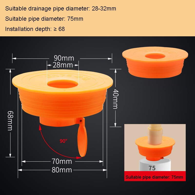 Desagüe de baño desodorante para desagüe de suelo, núcleo de drenaje, sello de sifón de fugas, tapón de bañera, accesorios para Fregadero, Rallo Desague Fregadero: D