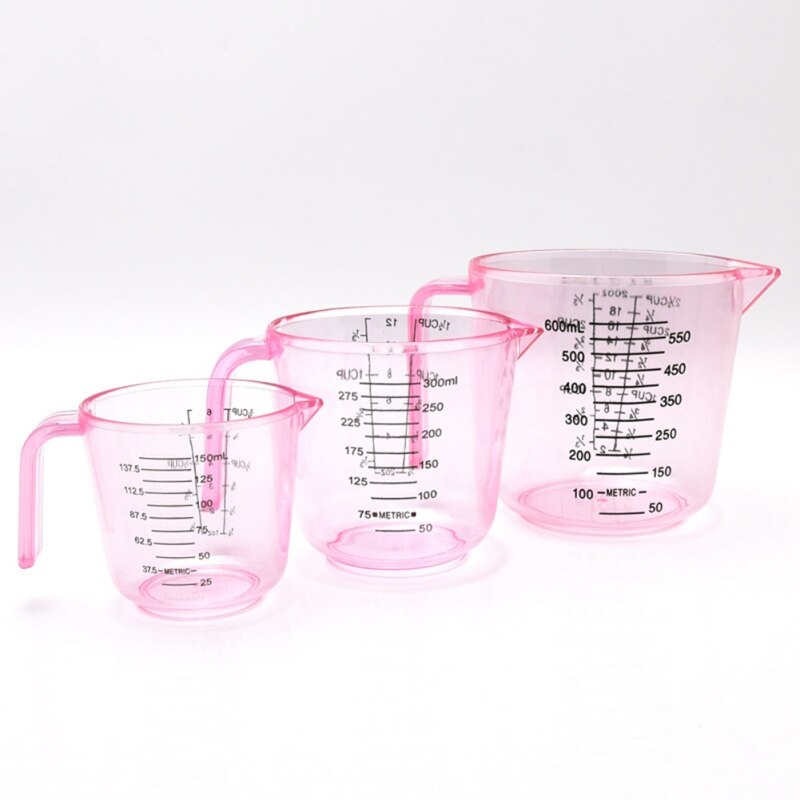 150/300/600ml Plastic Measuring Cup Clear Scale Show Transparent Mug Pour Spout Kitchen Measuring Device