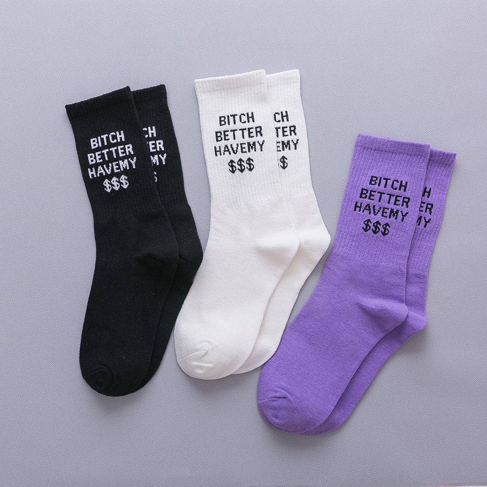 Fasahion Unisex Socks Young Cool Hip Hop Collection Street Socks Long Socks Sports Socks Cool Socks