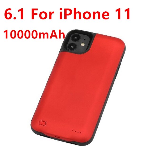 Funda de cargador de batería de 10000mAh para iphone, carcasa de carga con Banco de energía para iphone 6, 6s, 7, 8 Plus, 11 Pro Max, 11 Pro, oferta: For i11 Red