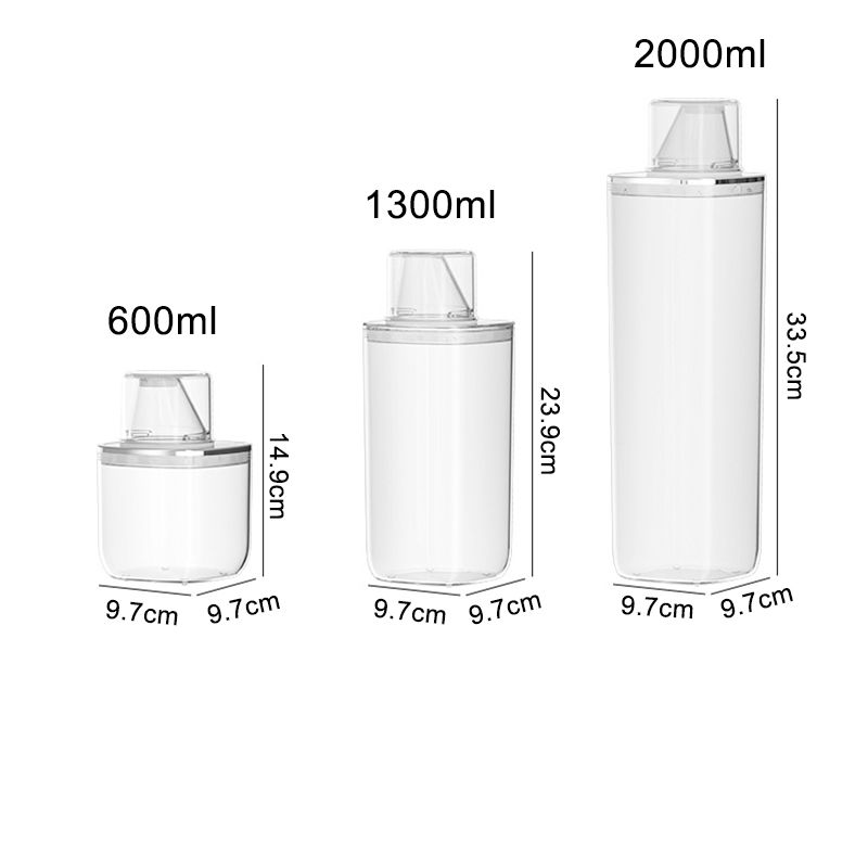 Contenedor hermético de plástico para almacenamiento de alimentos, caño de vertido, tarro transparente para cereales, nueces, frijoles, caja de almacenamiento, organizador de despensa de cocina
