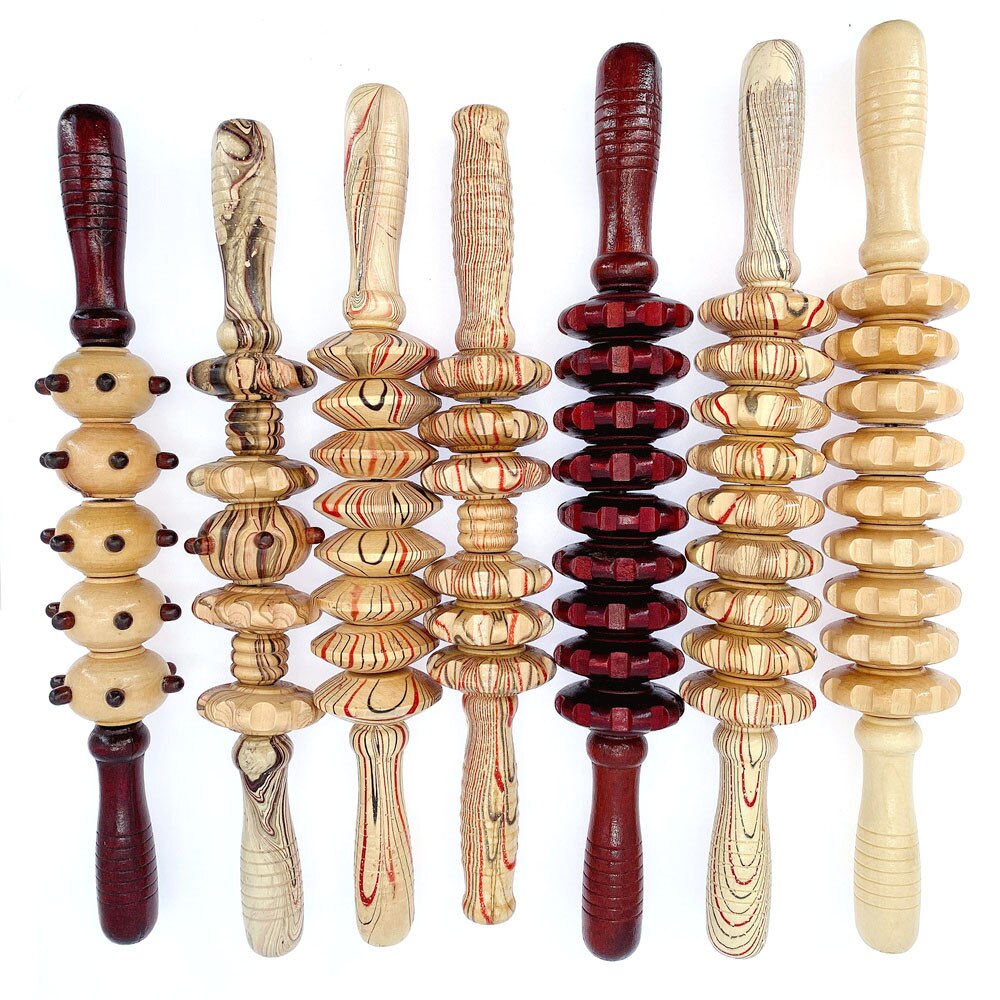 Masajeador de Abdomen de madera de 9 ruedas, rodillo de Fitness multifuncional, herramienta de relajación muscular, masaje de cintura anticelulitis para el cuerpo