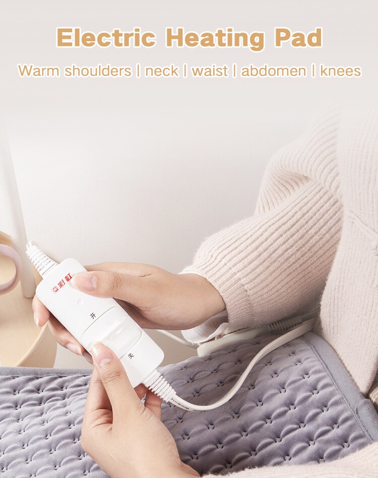 Rainbow Electric Heating Pad Flannel Heating Mat of Safe protection and Automatic temperature Control （WD101-36）