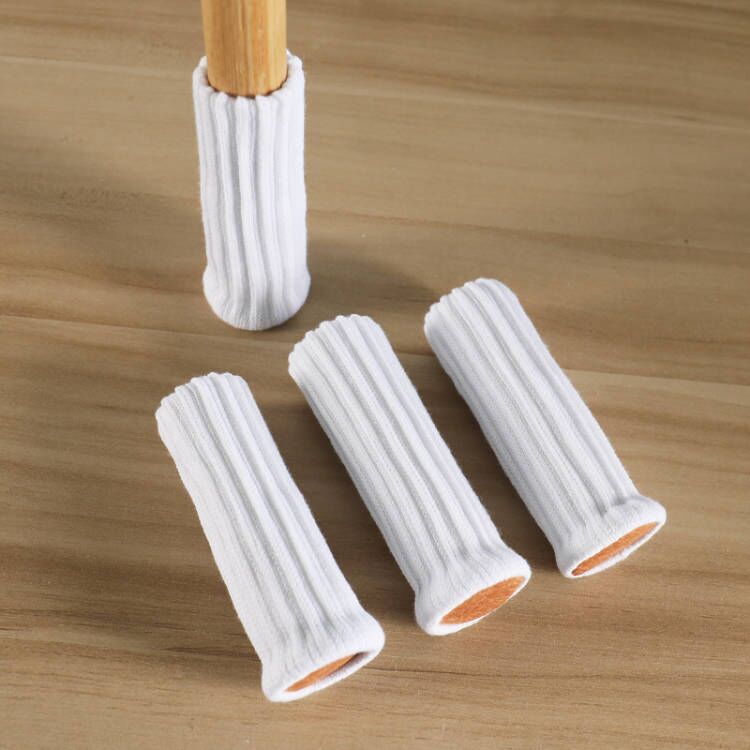 24 stuks meubelvoeten gebreide beschermers stoelpoten vloer antislipkussens tafelpoten sokken voor vloerbeschermers stoelkussens hoezen: Black