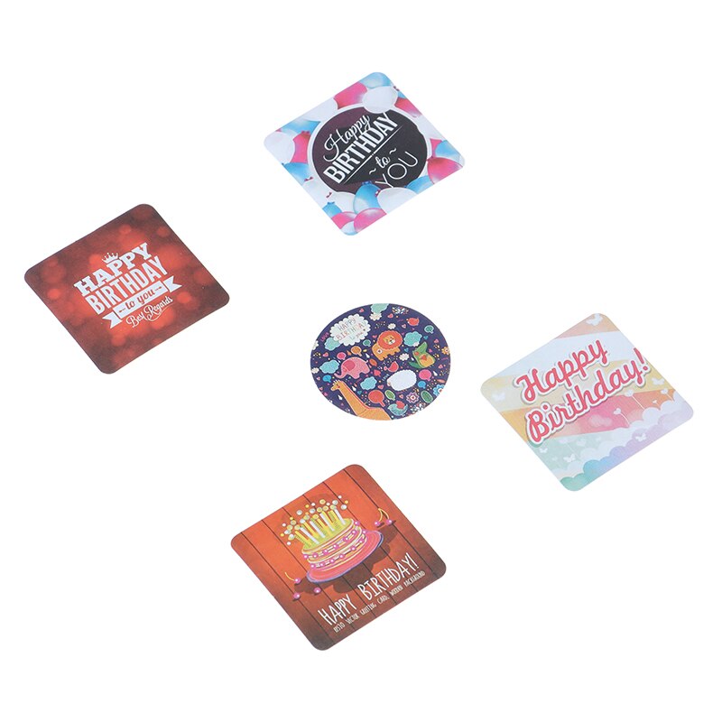 38Pcs Cute Label Sticker Happy Birthday Decorative Paper Sticker Diy Scrapbooking Stamp Self Adhesive Sticker Boxed Sticker