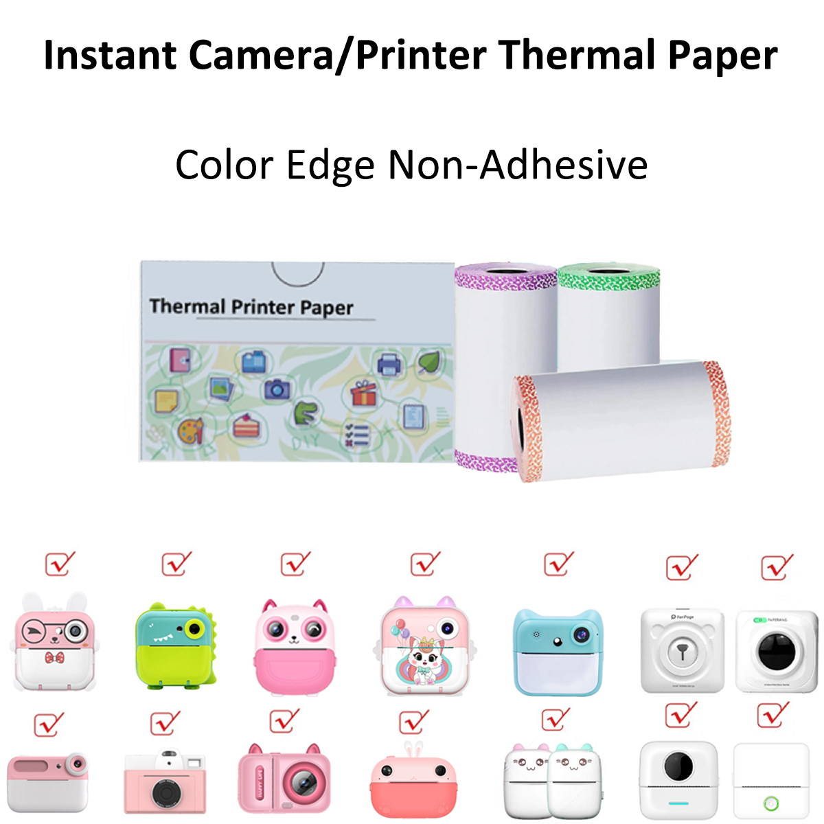 Mini-printpapier Afdrukken Camera Navulling Thermisch papier 10 rollen BPA-vrij Compatibel met alle 57 mm thermische zakprinters: Sky Blue