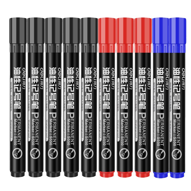 10 st permanent märkpenna vattenfast oljebläck svart blå röd färg pennor för metall keramiska skolmaterial marcador caneta  a6842: Blanda färg