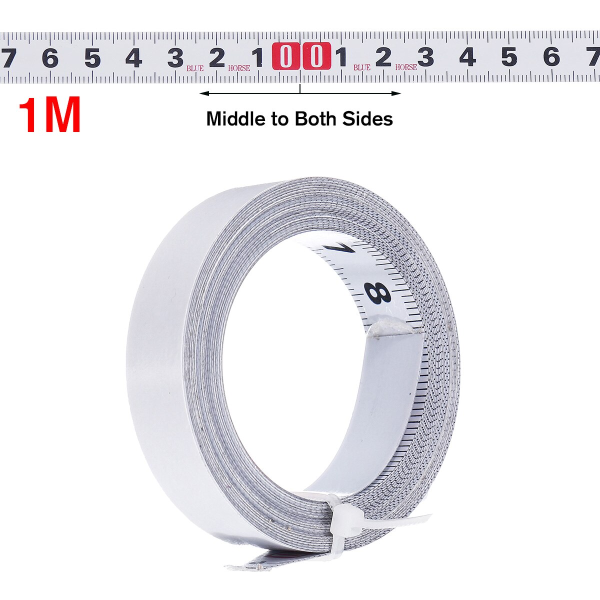 1-5M Mijter Track Meetlint Zelfklevende Metrische Stalen Liniaal Verstekzaag Schaal Voor T-Track router Tafel Zaag Lintzaag Houtbewerking: Middle to both sides / 3M