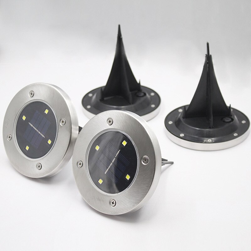 4pcs/lot 2led/4led/8led Circular Solar Lawn Lights Outdoor waterproof underground Lights Solar Lawn Lights for garden