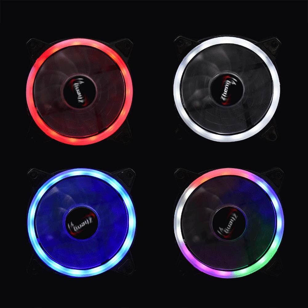 Mute RGB LED Lights Computer PC Case Cooling Fan Cooler Heat Dissipation Tool