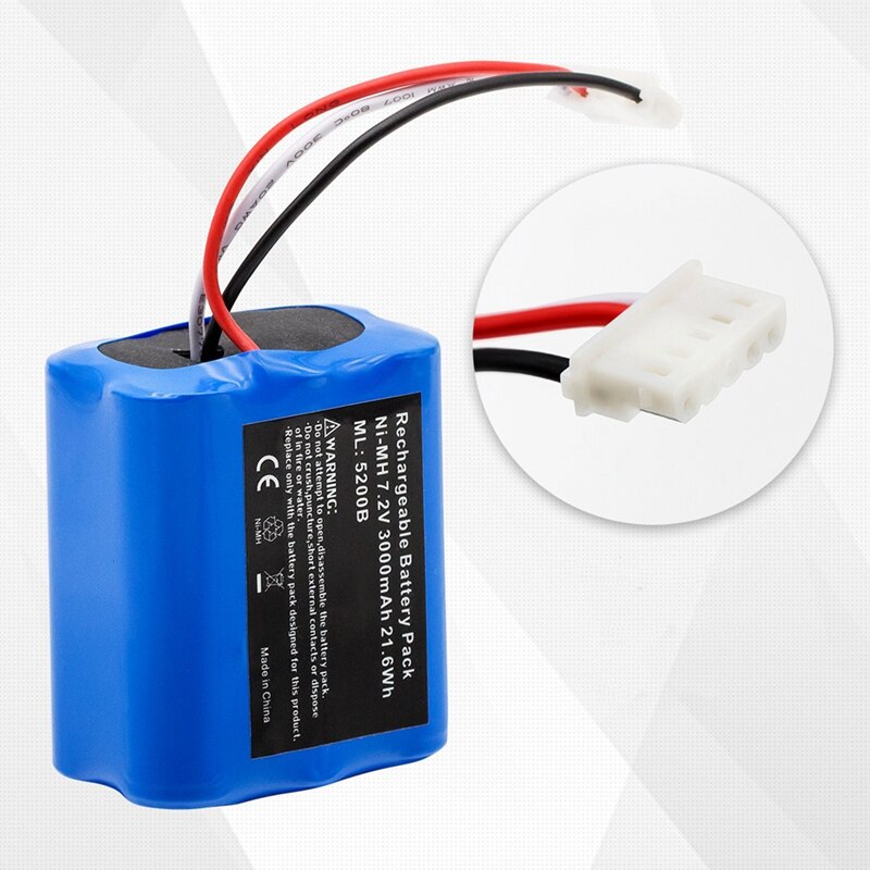 Reemplazo de batería ni-mh de 7.2v 3000 mah para limpiador de pisos irobot mint 5200 5200b irobot braava 380t