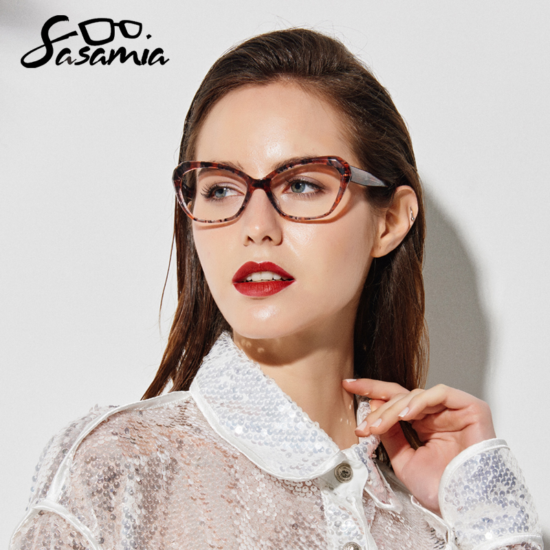 Sasamia kat briller stel dame briller dame brille stel demi briller optiske stel dekorative kvinde briller