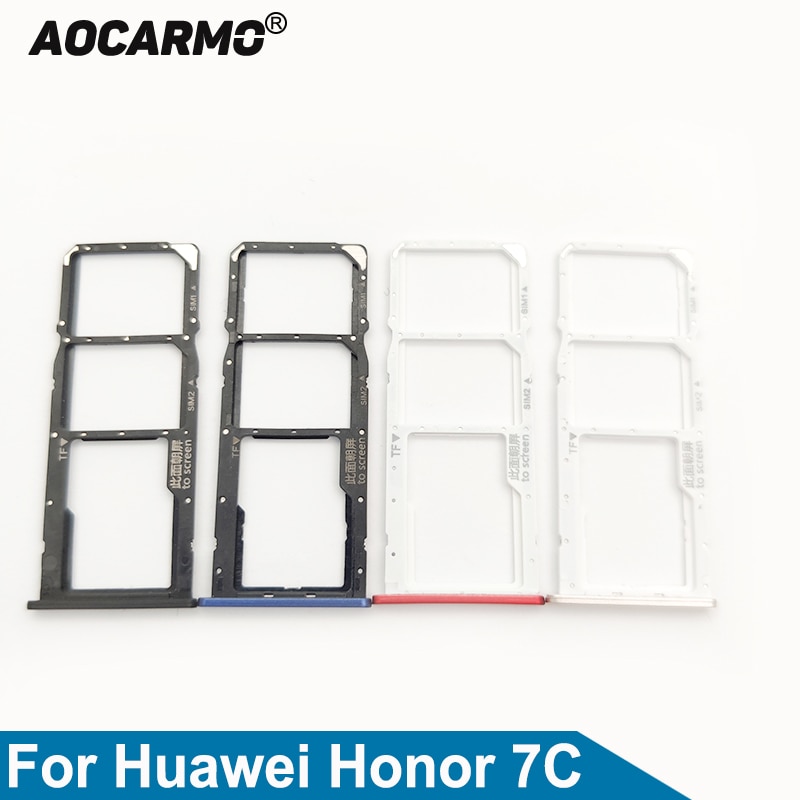 Aocarmo sd microsd ホルダーナノ sim カードトレイスロット huawei 社の名誉 7C 交換部品