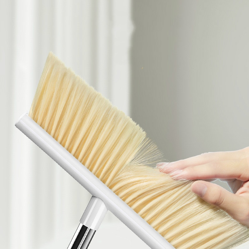 Huishoudelijke Zachte Haar Floor Cleaning Bezems Antislip Magnetische Handvat Winddicht Stoffer Kruimel Collector Magische Bezem En Stoffer Set