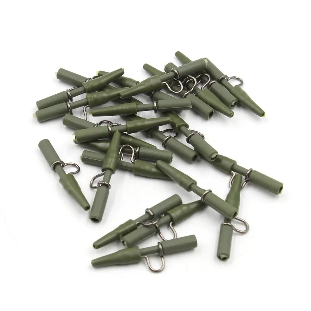 Clips de seguridad de alta resistencia, Kit de cono de gomas traseras, conector giratorio de cambio rápido, buscador de peso de plomo, aparejos de pesca de carpa, 10/20 piezas: Blanco