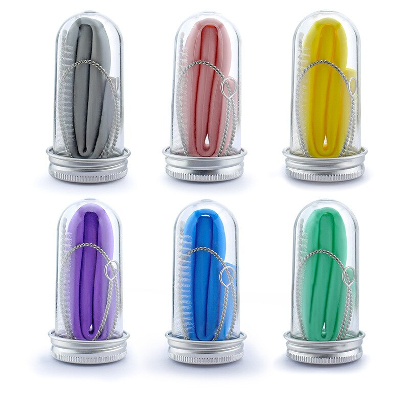 6Pcs Herbruikbare Siliconen Rietjes Vouwen Rietjes Set Kleurrijke Koffie Thee Bar Accessoires Drinkware Partij Reizen Essentieel: Blauw