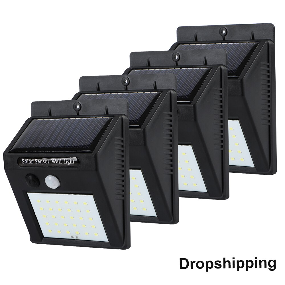 20/30 ledet solenergi lys pir bevægelsessensor 1/2/4 stk solvæglampe udendørs vandtæt energibesparende havehave lamper