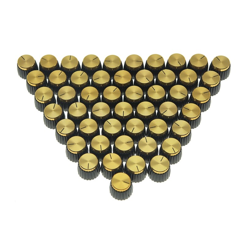 50Pcs Guitar AMP Amplifier Knobs Black With Gold Cap Push on Knob Fits Marshall AMP