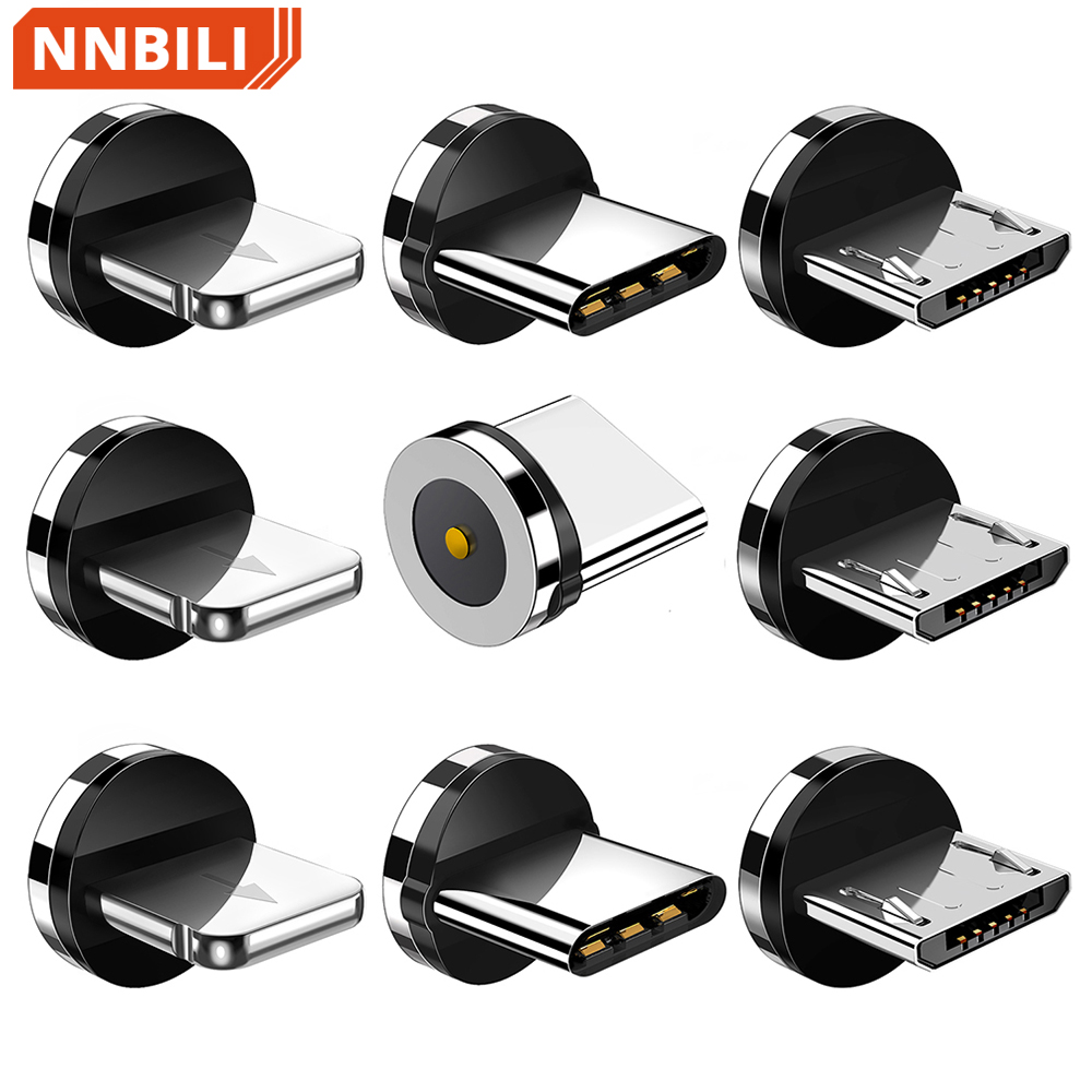 5 sztuk uniwersalnych końcówek magnetycznych do okrągłego kabla magnetycznego typu C Micro USB Części zamienne do telefonu komórkowego Adapter wtyczki przeciwpyłowej