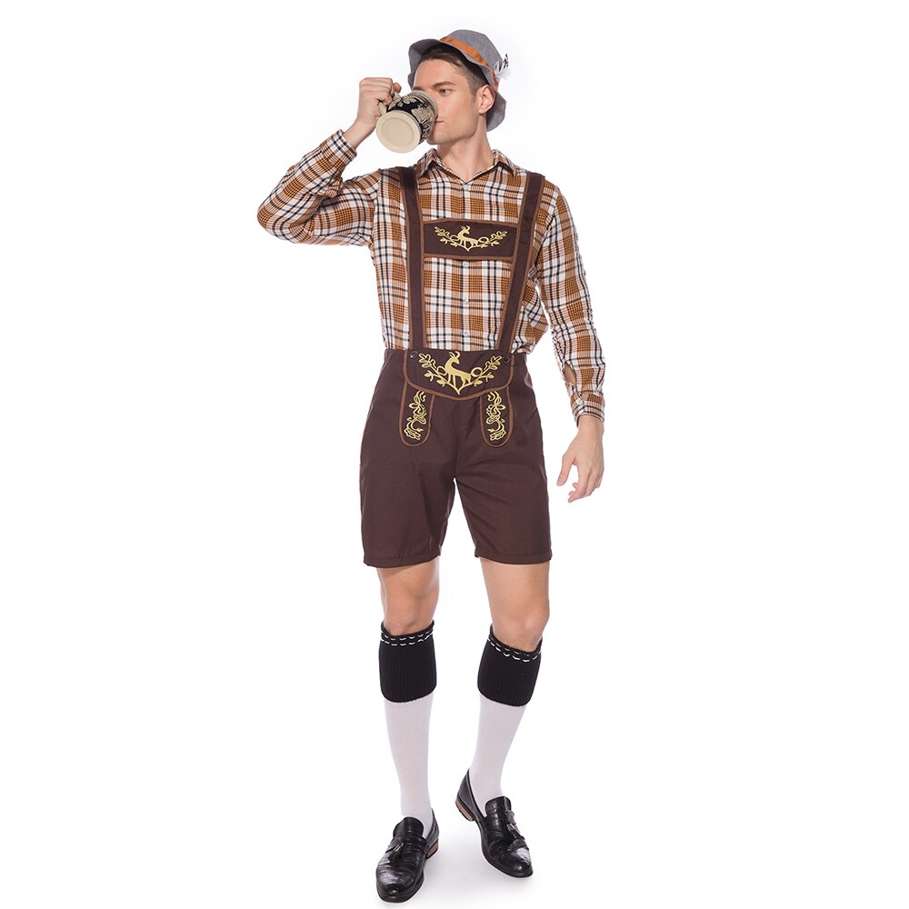 Authentic Men's Green Lederhosen Shorts With Matching Suspenders, Celebrate Oktoberfest In Traditional Bavarian Style - Foto 9