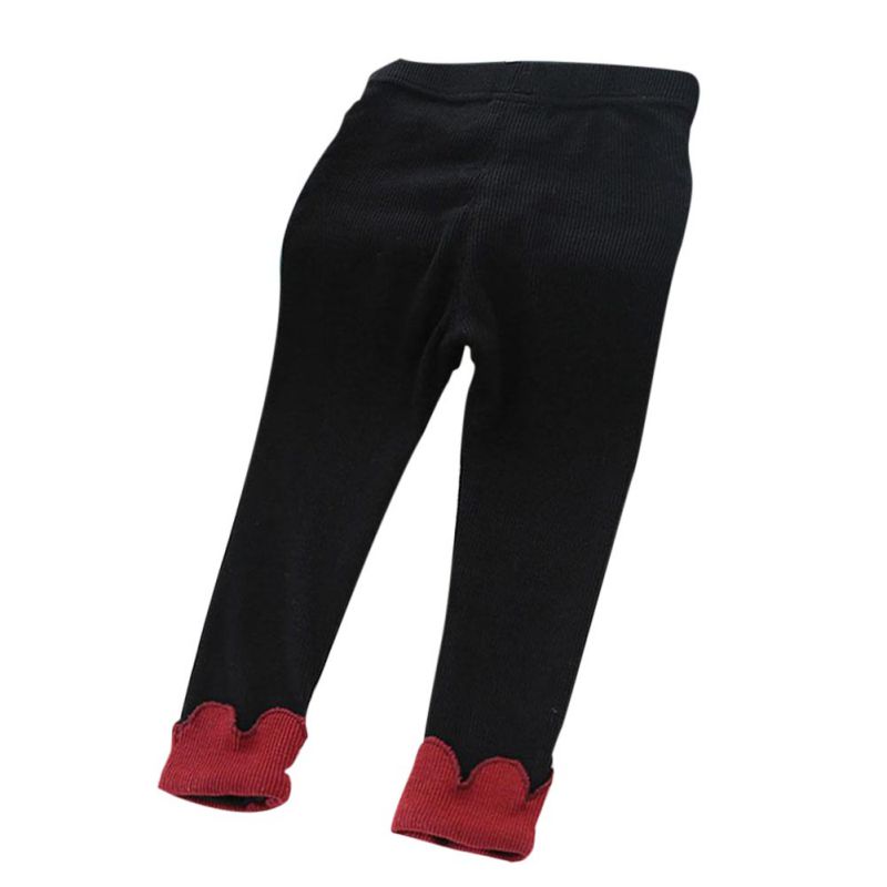 Girls Leggings Children Clothing Floral Patchwork Ankle Leggings Cotton Warm Pants Leg Candy Solid Bottom S2: B / 120cm