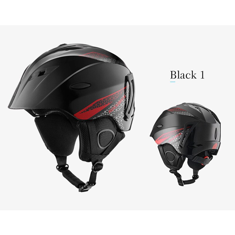 ROCKBROS Ski Helm Integral geformten Männer Frauen Kind Sicherheit Schützen Helm Thermische Ultraleicht Snowboard Helme Zubehör: Black 1 / 61-63CM