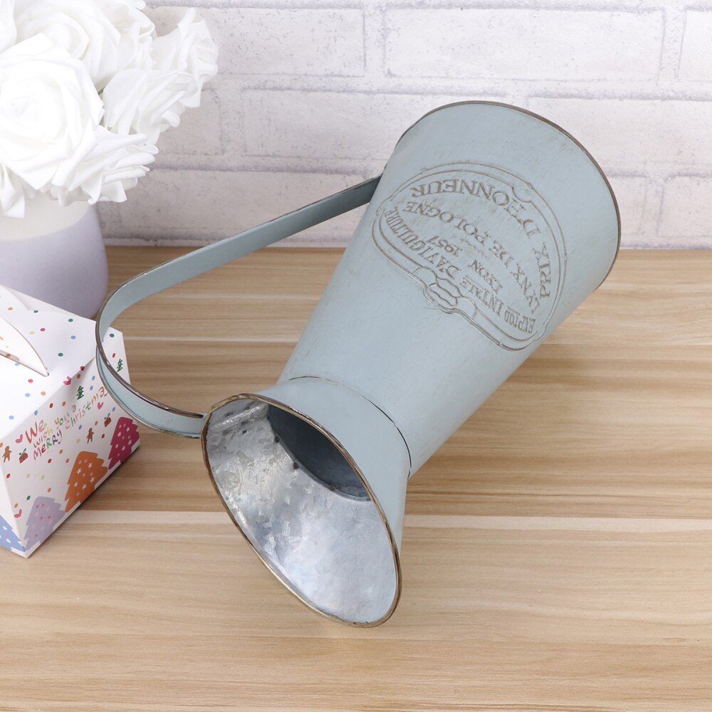 Belle Vous Metalen Bloemenvaas – 13 Cm Franse Stijl Met Handvat – Rustiek Vogelontwerp – Perfect Voor Thuis, Kantoor Of Als Cadeau