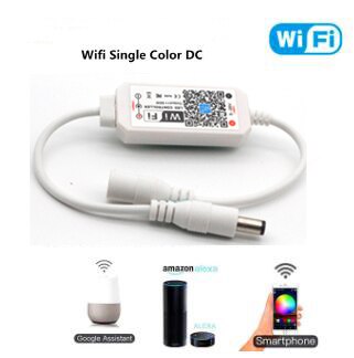 Wifi fjernbetjening alexa google hjemme stemmestyring rgbw rgb cct  ws2811 ws2812b pixel led strip lys skift/dæmper/timer: Wifi enkelt farve