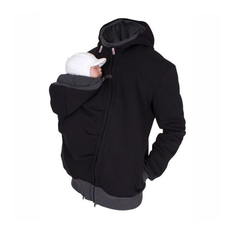 S-2XL Baby Träger Jacke Känguru Hoodie Winter Mutterschaft Hoody Oberbekleidung Mantel Für Schwangere Frauen Vati Winter Sweatshirt: XXL
