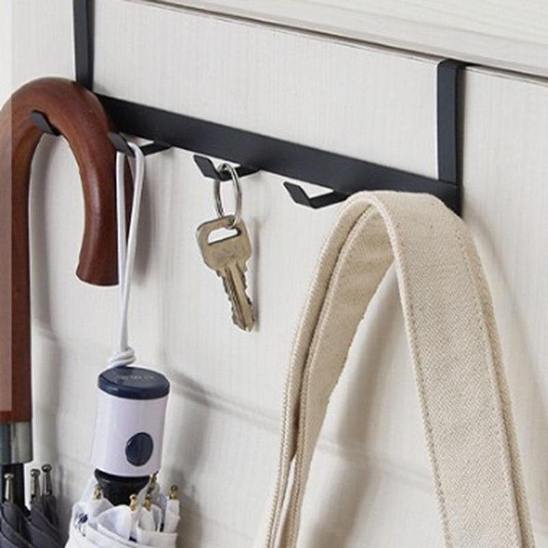 Over The Door Home Bathroom Organizer Rack Clothes Coat Hat Towel Hanger Good load-bearing wrought iron material