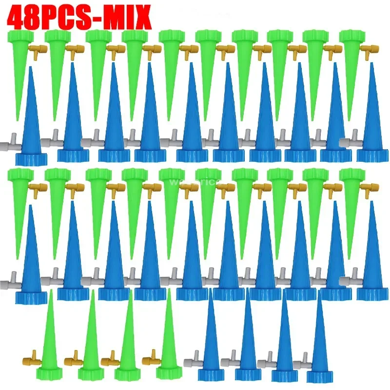 Regadera automática de plantas por goteo, goteros de riego por goteo, sistema de riego de jardín, Kits de autorriego para plantas, dispositivos de inserción de agua: Negro
