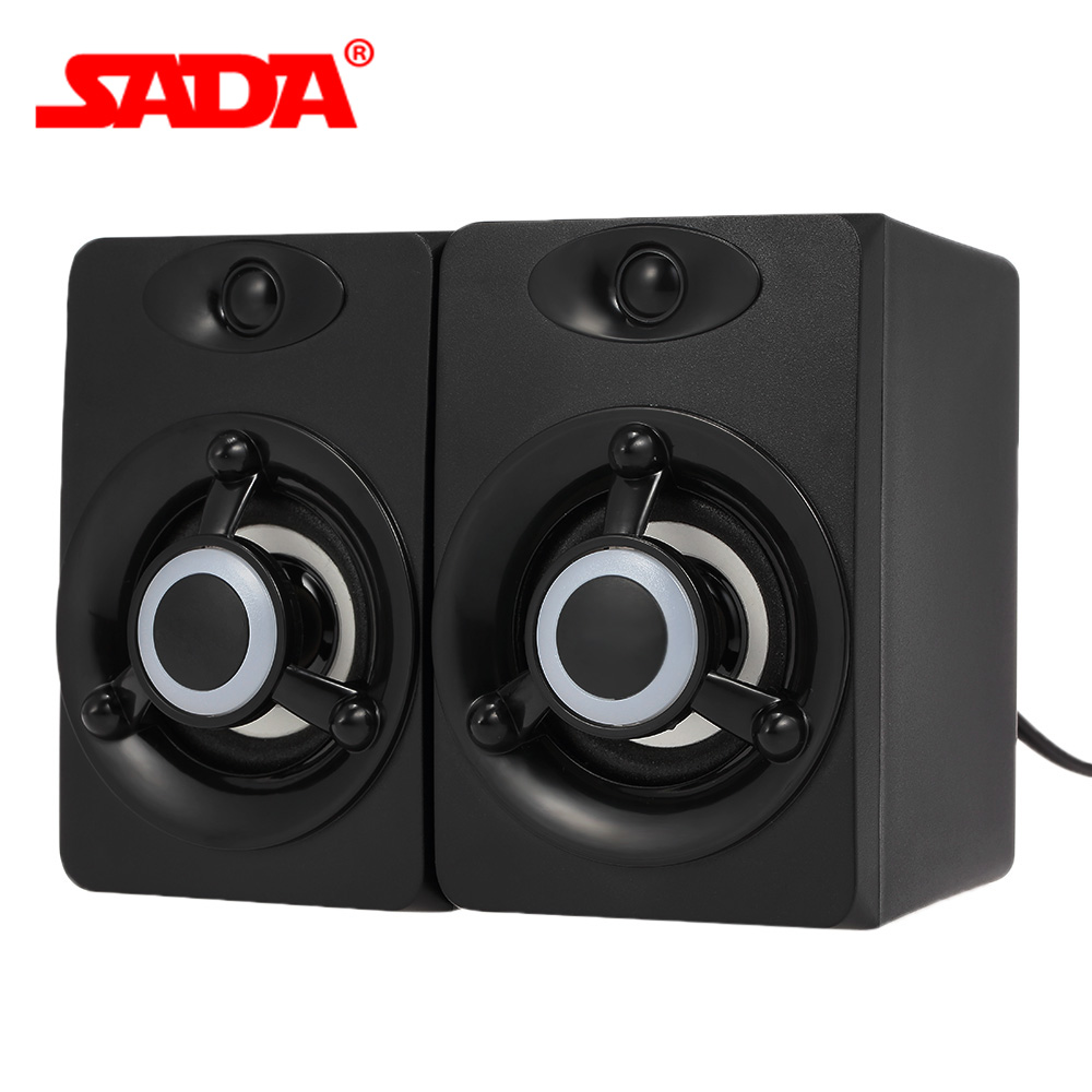 SADA V-118 USB Verdrahtete Lautsprecher LED Computer Lautsprecher Bass Stereo Musik Player Subwoofer Sound Box für Laptop Desktop PC Smart telefon