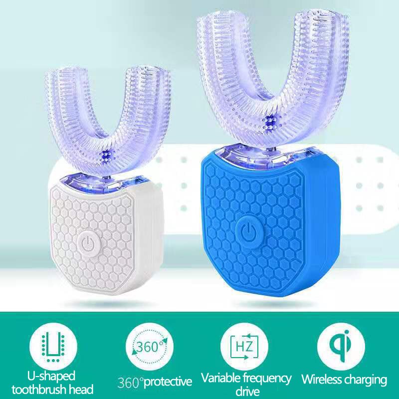 Tandenborstel Automatische Ultrasone Tanden Borstel 360 Graden Nano Silicone U-vormige Usb Oplaadbare Teethbrush Elektrische Tandenborstel