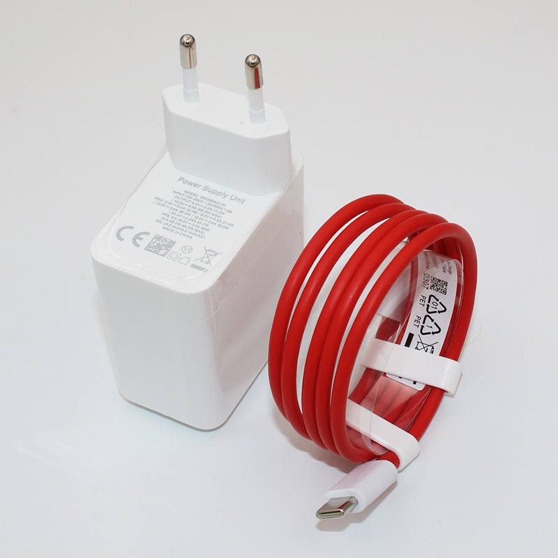 Originele Oneplus 8 T Warp Lading 65W Power Adapter Wit Ons Warp Charger Type C Naar Type C Kabel voor Een Plus 9 8 T 8 7 7T Pro: EU Add Cable