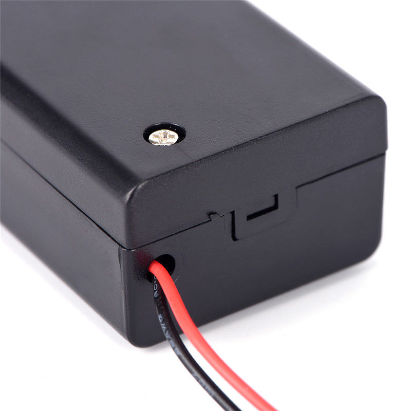 1PC 9V Battery Case 9V Volt PP3 Battery Holder Box DC Case With Wire Lead ON/OFF Switch Cover