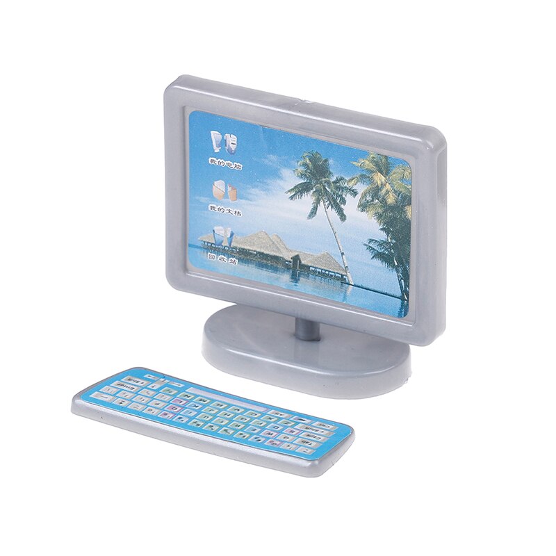1PCS Sveglio di Simulazione Mini Computer Portatile Del Computer FAI DA TE 1:12 Miniatura casa delle bambole Della Lega di Modo Artigianato Decorazione Dollhouse Fai Da Te Giocattoli