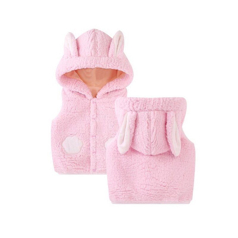 Baby Vest Winter Warm Jongens Meisjes Kleding Baby Vest Mouwloze Jas Cartoon Fleece Hooded Bovenkleding Vest