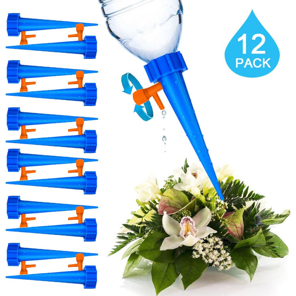 Dispensador de agua para plantas, dispositivo de riego por goteo ajustable, para el hogar, jardín, balcón, ahorro de agua, 12 Uds.