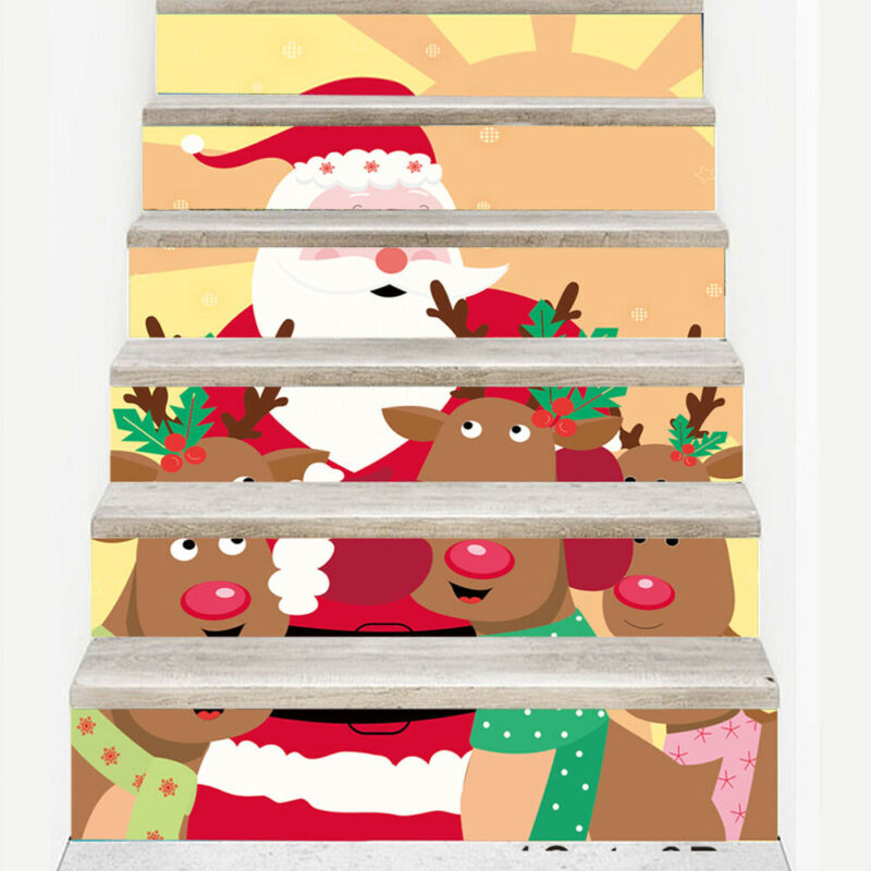 Stairway Stickers Family Stair Riser Decor 3D Christmas Decorative Stair Decal Stairs to Stick Home Decoration Posters