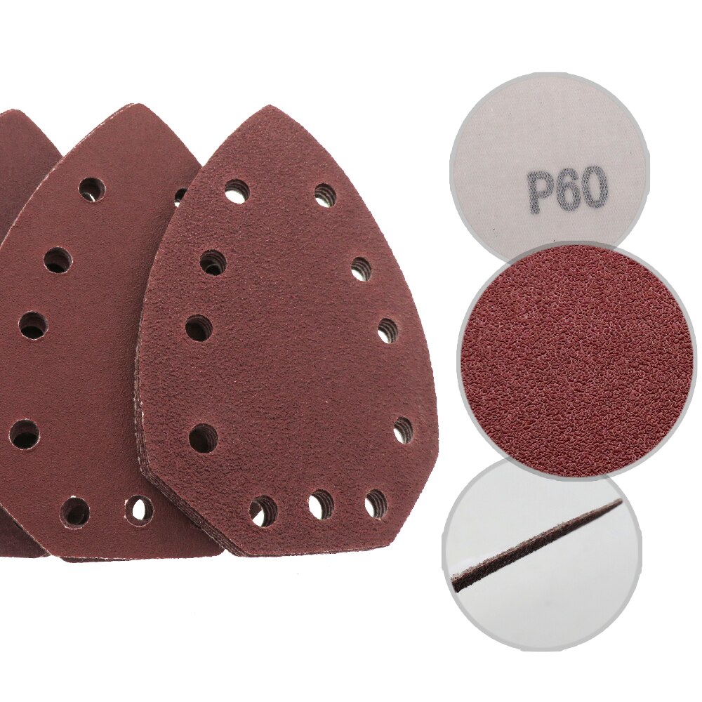20pcs Mouse Sanding Sheets Hook and Loop Sander Pads 11-Holes Velcro Sand Paper Grits 60/ 120/ 240 Fit Multi-Sander