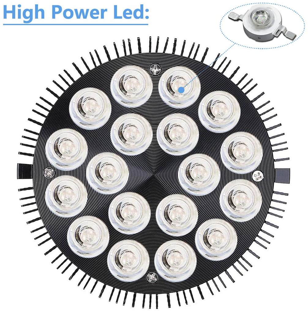 LED Aquarium Light Bulb 54W Light Aquarium LED Light Fish Tank Bulb with Full Spectrum for Coral Reef Saltwater Tank Plants Grow