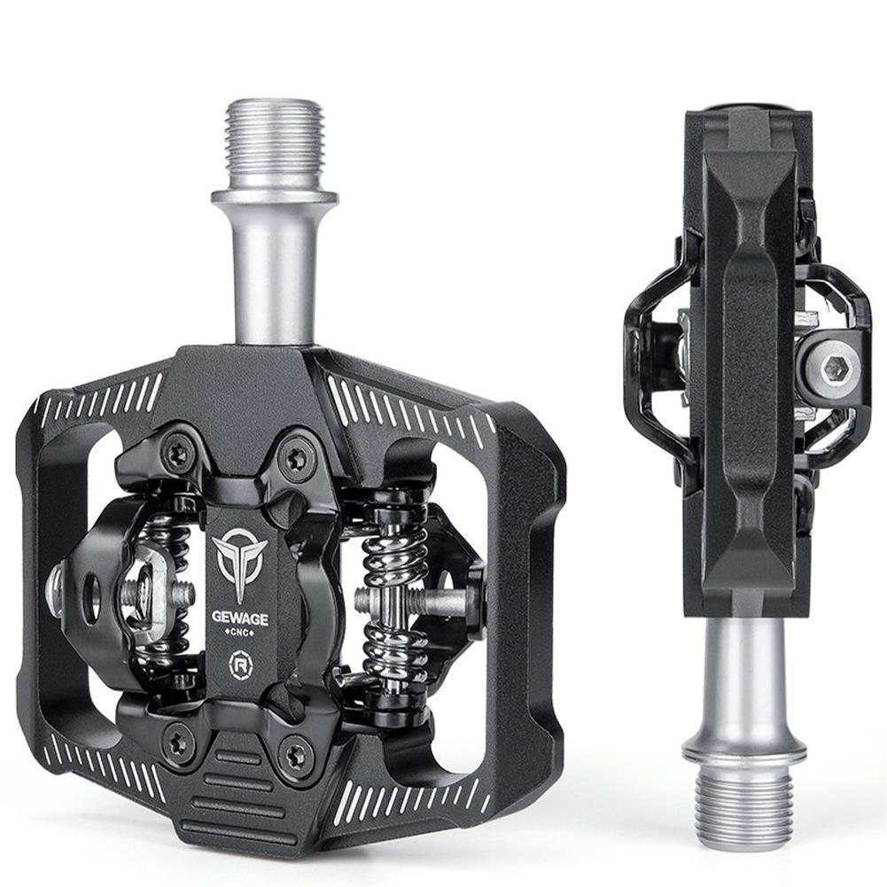 Gemage-Pedal de bloqueo de bicicleta 2 en 1, accesorio de bloqueo de rodamiento sellado antideslizante, para sistema SPD, MTB y carretera