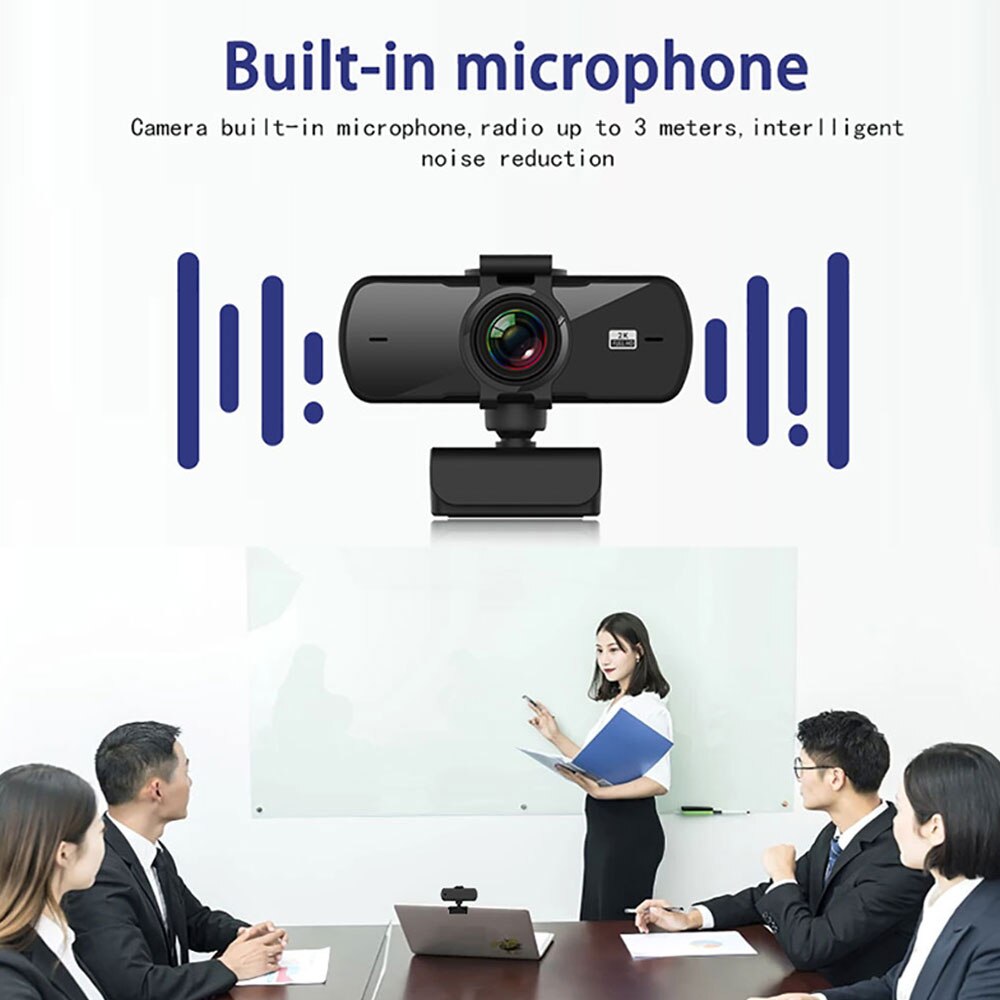 Tishric PC-C5 4 Million Pixels 2K Full HD Webcam for PC Web Camera With Microphone Usb Camera Web Cam For Computer Peripherals