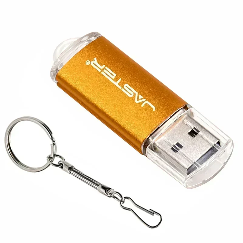JASTER Niestandardowe logo Pendrive 4GB Mini pamięć flash USB 8GB Bezpłatny brelok do kluczy Pamięć USB 16GB Prezent biznesowy Dysk U 32GB Prezent pożegnalny: YELLOW / 100 gb