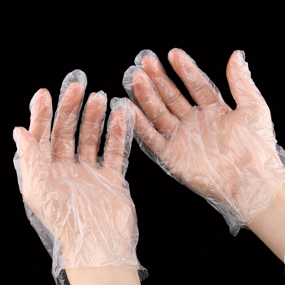 100 Stuks Wegwerp Handschoenen Food-Grade Plastic Handschoenen Transparant Voedsel Veiligheid Voorkomen Contact Milieuvriendelijke Multifunctioneel Handschoenen
