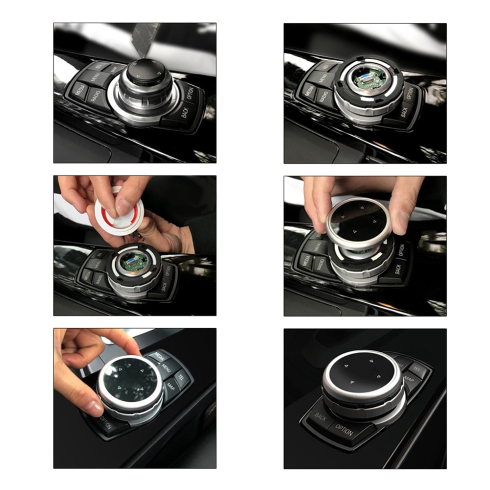 Copertura del pulsante multimediale per auto manopola cornice cornice per bmw F10 F20 F30 controllore iDrive copertura del pulsante multimediale ordinare