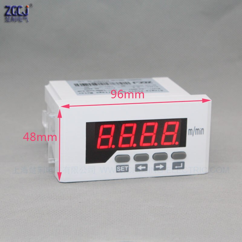 4-20mA DC or 0-10V DC input Digital Line speedometer Tachometer 0-9999 m/min speed meter